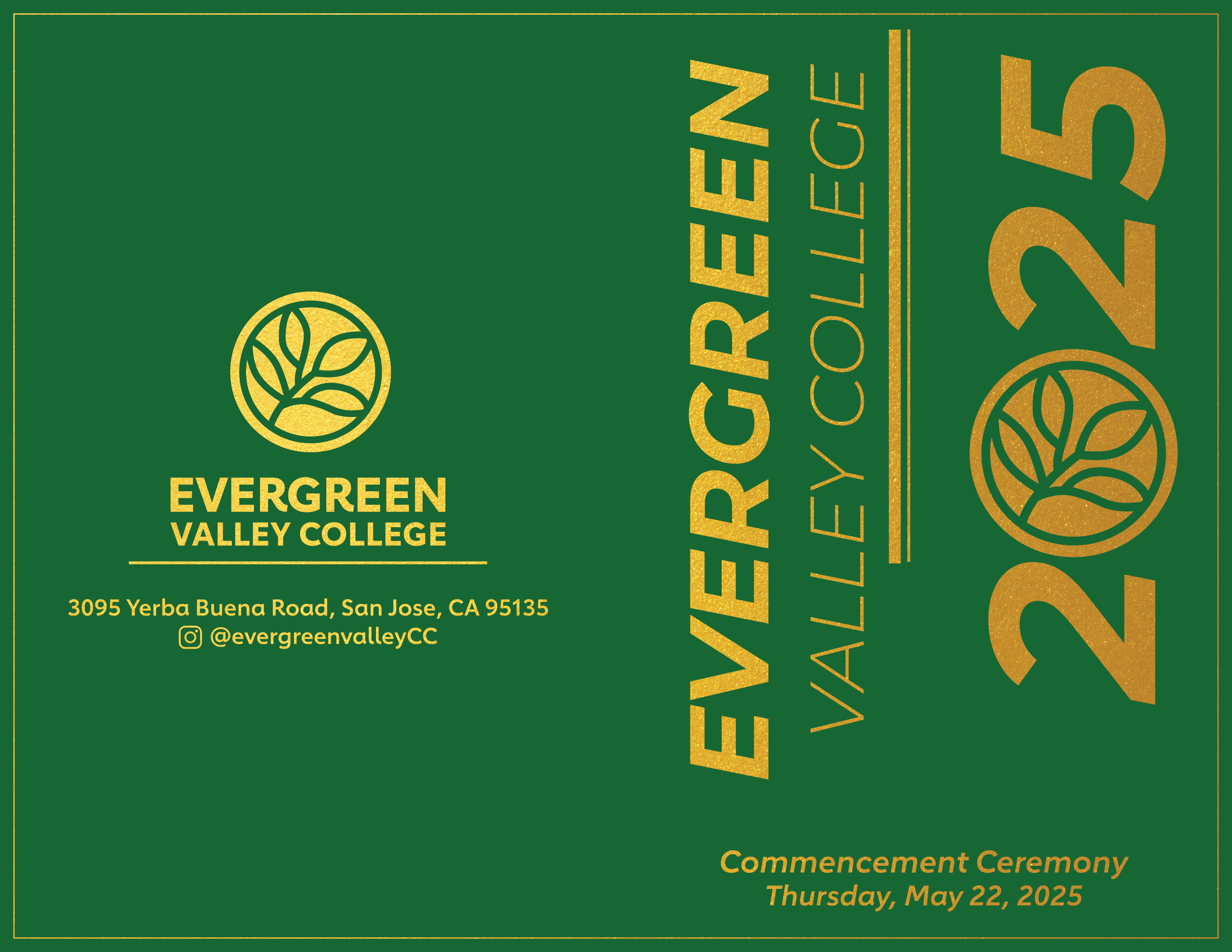 Commencement Cover Design with Vertical Text in Color