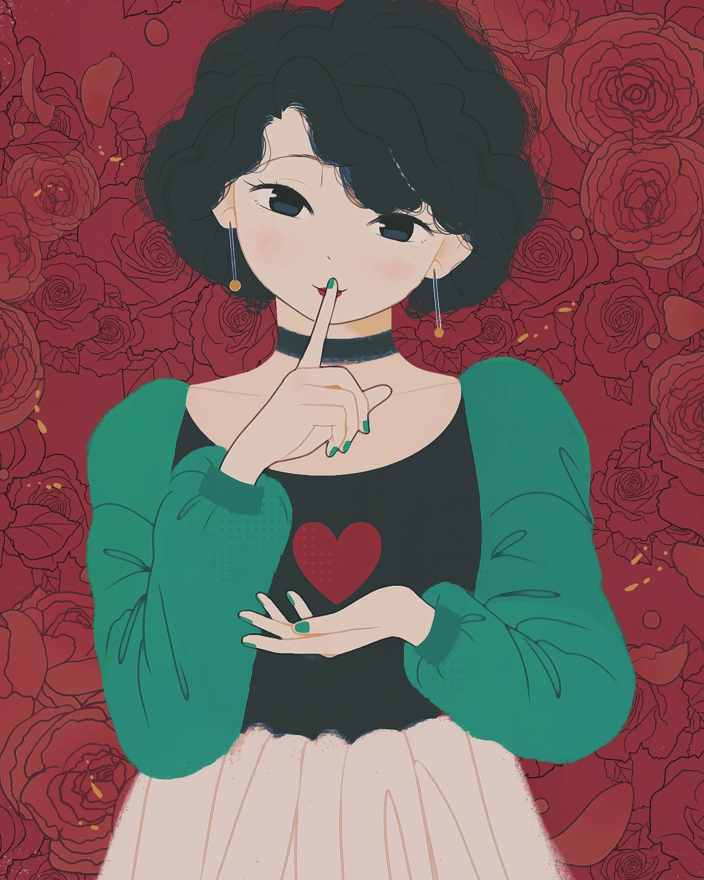Drawing of a Scary Wolf Girl